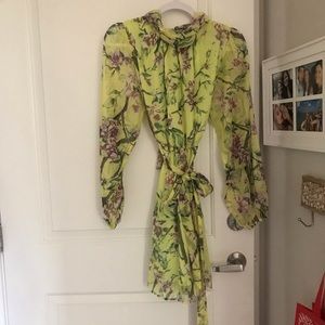 NEVER WORN beautiful tie up chiffon dress.